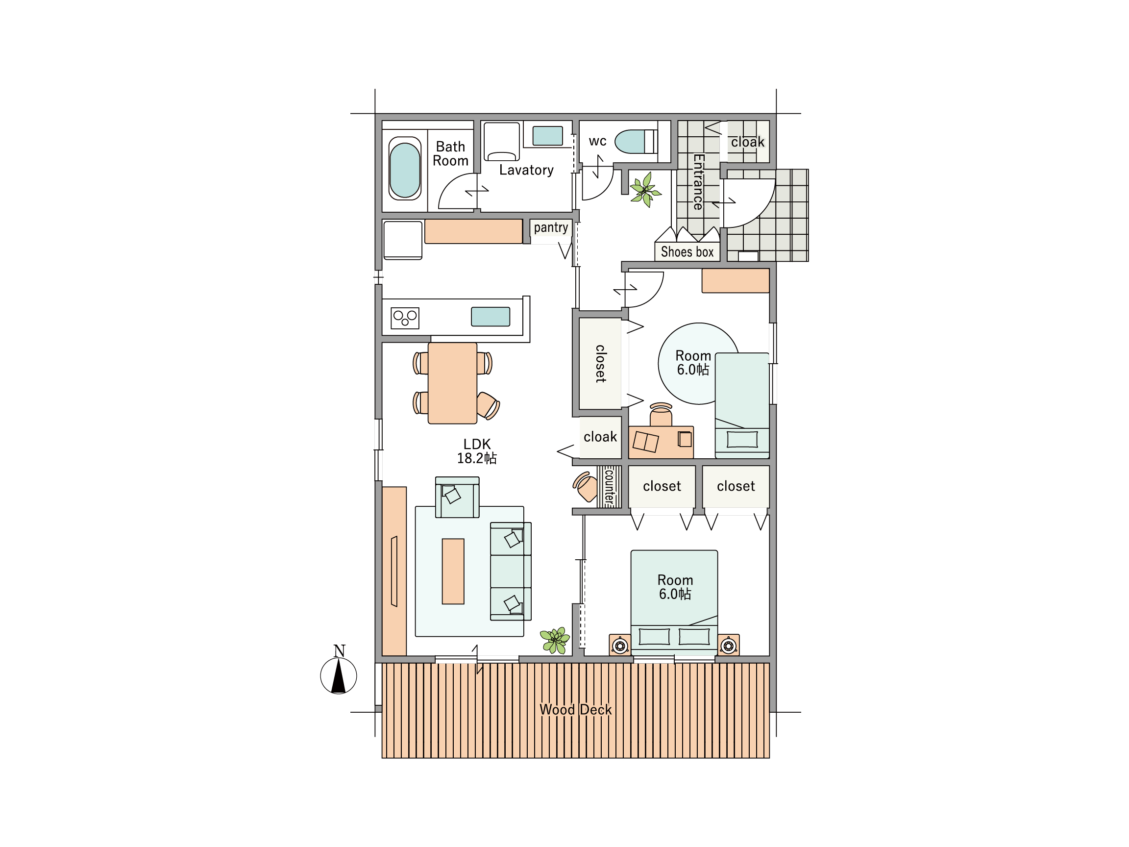 21坪プランの間取り