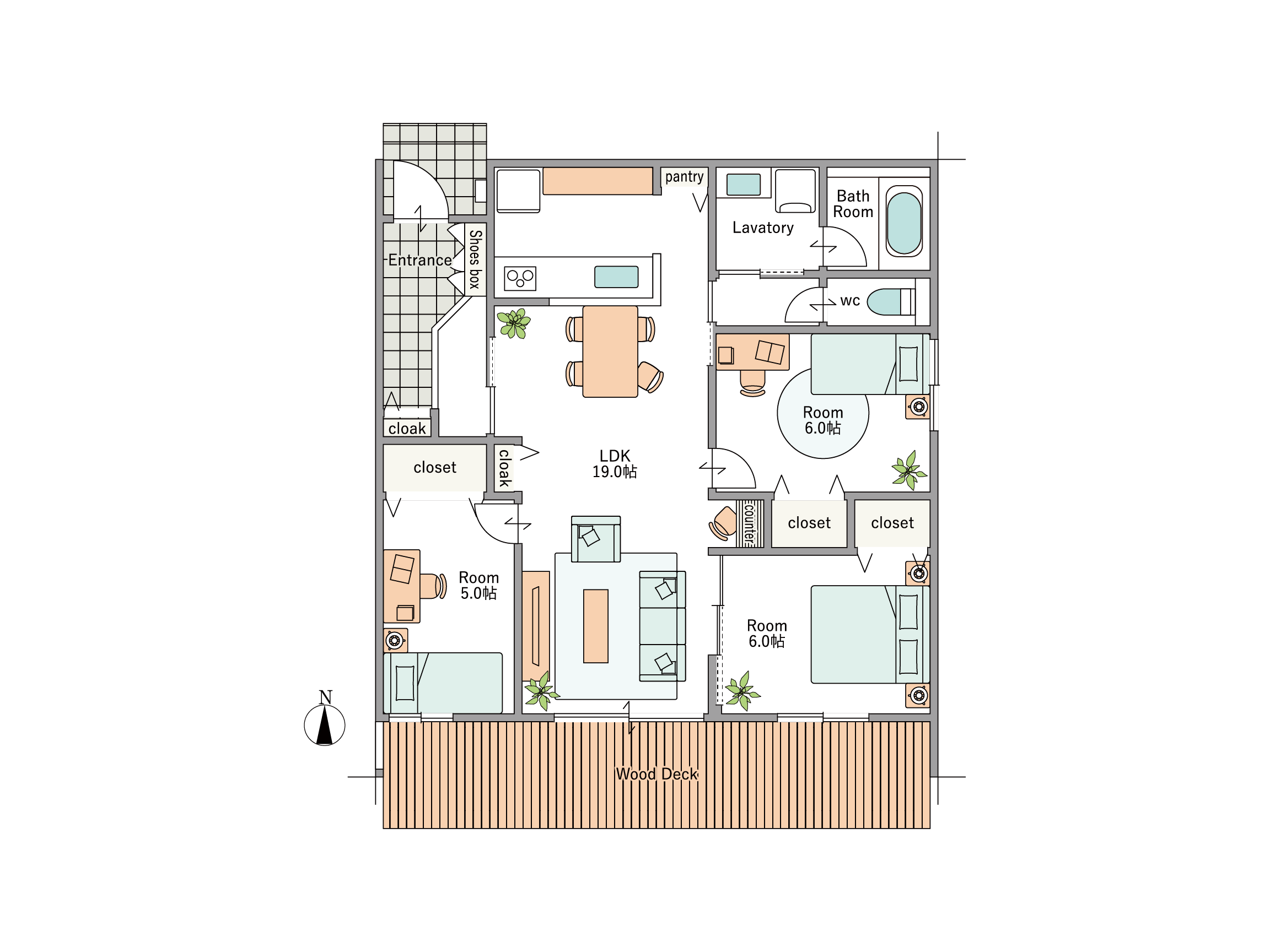 24坪プランの間取り