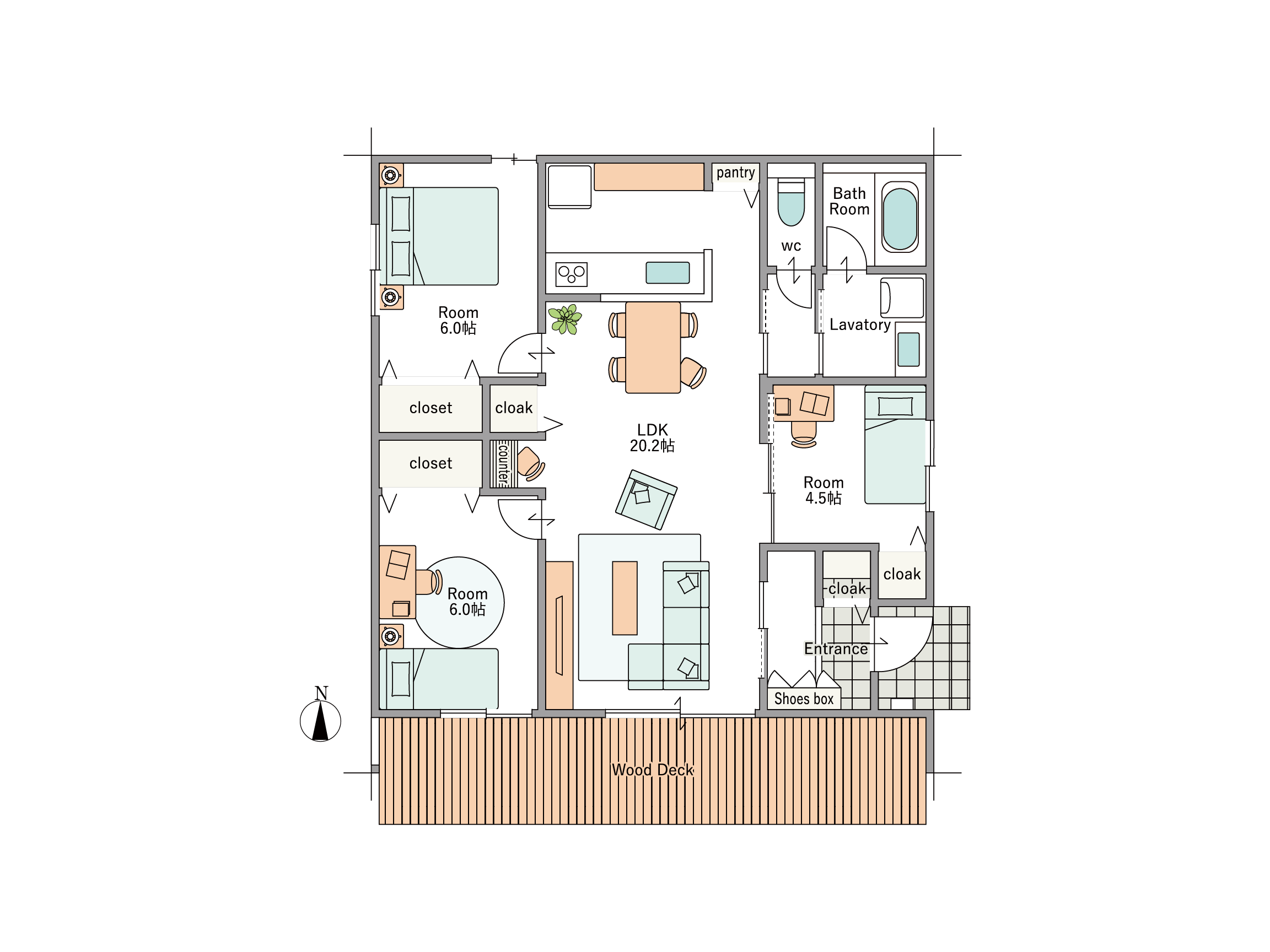 24坪プランの間取り